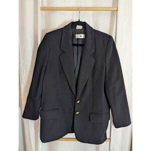 Saks Fifth Avenue‎ Vintage Black 100% Cashmere Blazer 90's Jacket Sz 10